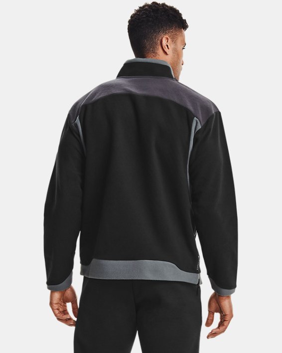 Men's UA RUSH™ Fleece ¼ Zip, Black, pdpMainDesktop image number 1